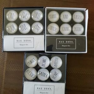 3 NICE Rae Dunn Set of 6 glass Dome Glass Magnets